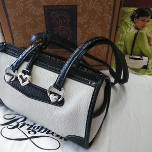 Brighton Black and Cream Shoulder Bag